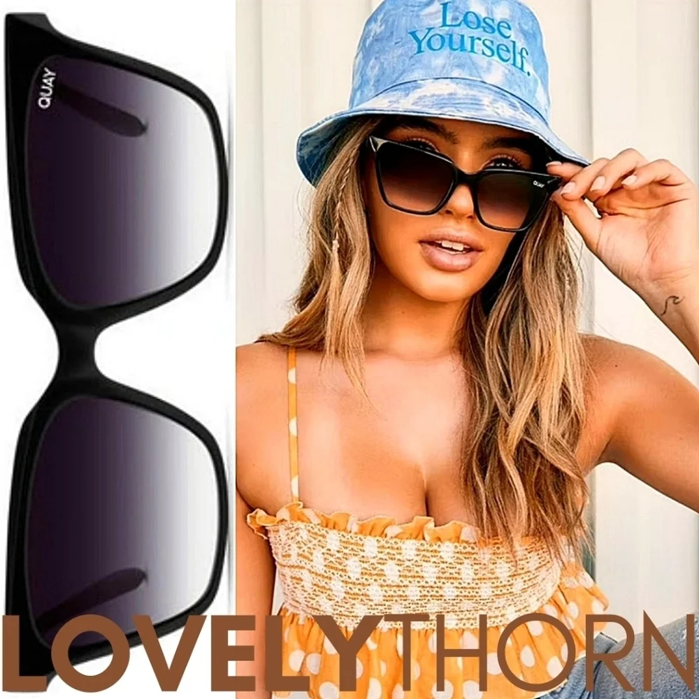 QUAY // rare ltd ed retro-chic black frames smoke fade lenses cateye sunglasses